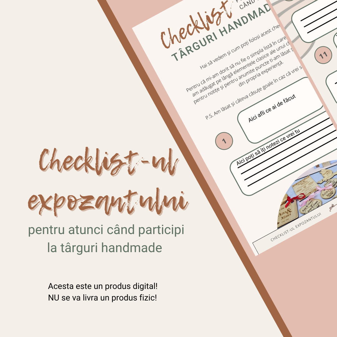 Checklist pentru expozantii la targuri handmade. Ce trebuie sa iei cu tine la un targ handmade?