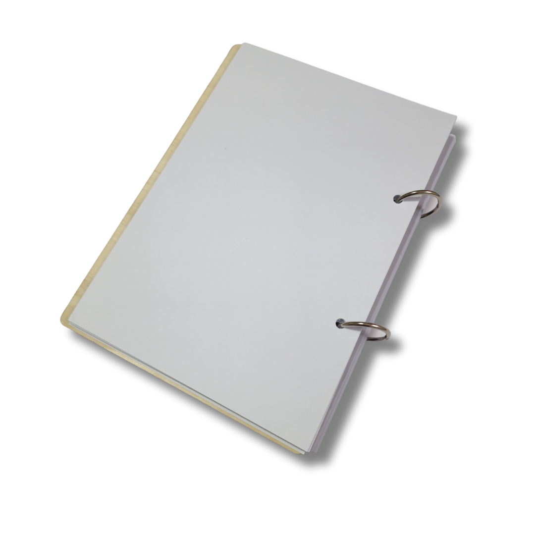 Agendă cu coperte personalizate, din lemn, gravate și coli albe - A5