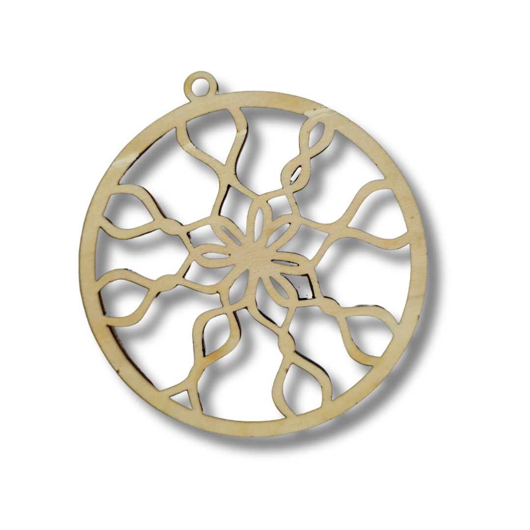 Blank din lemn - Glob de Crăciun Fulg de Nea Abstract