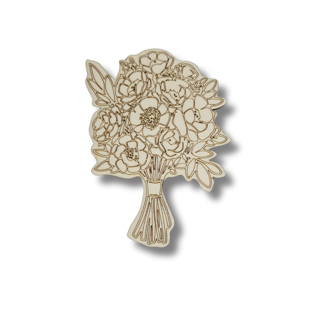 Baza blank din lemn în formă de buchet de flori, 12cm