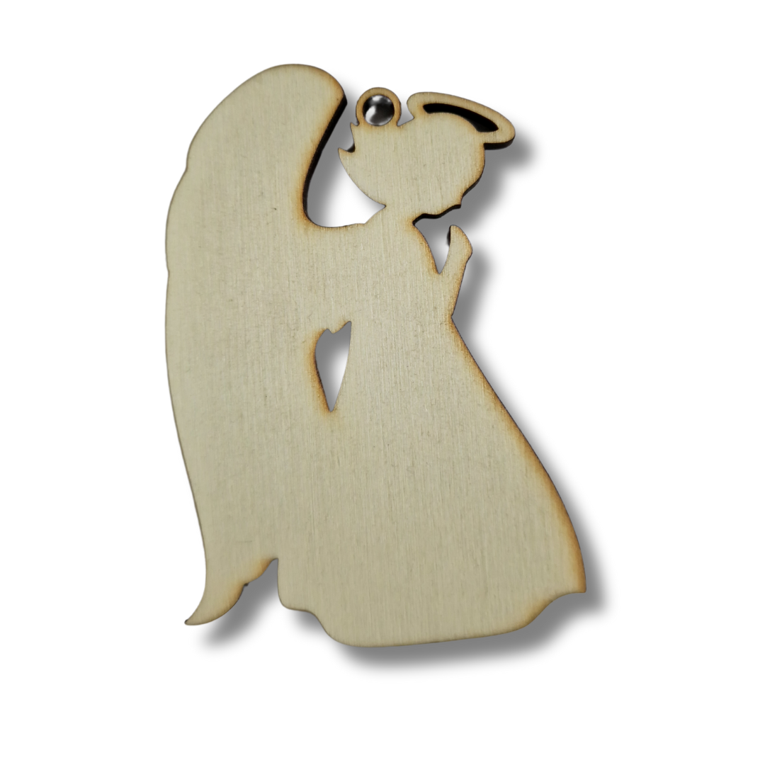 Blank din lemn - Glob de Crăciun - Îngerași