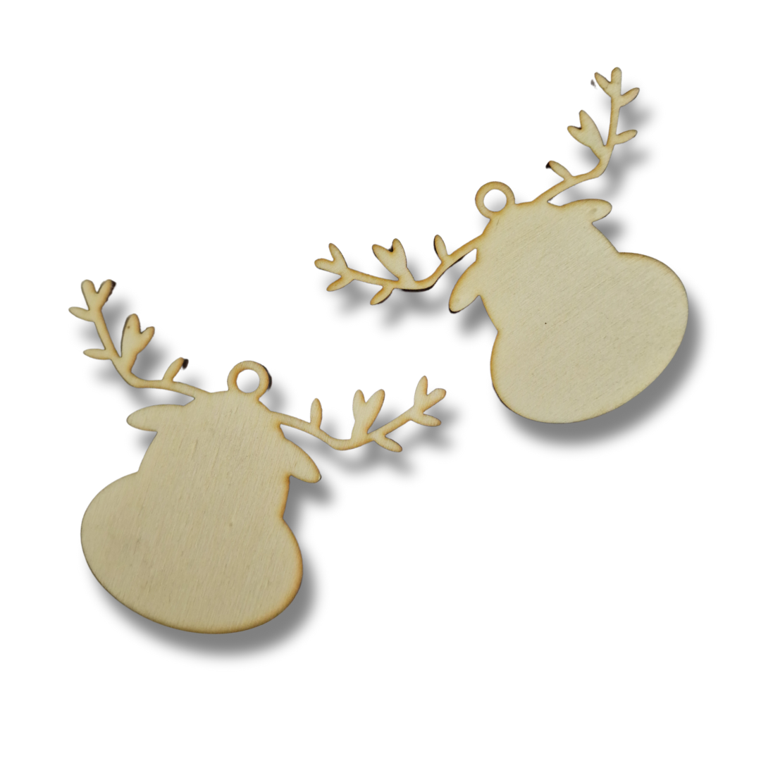 Blank din lemn - Glob de Crăciun Cap de Ren