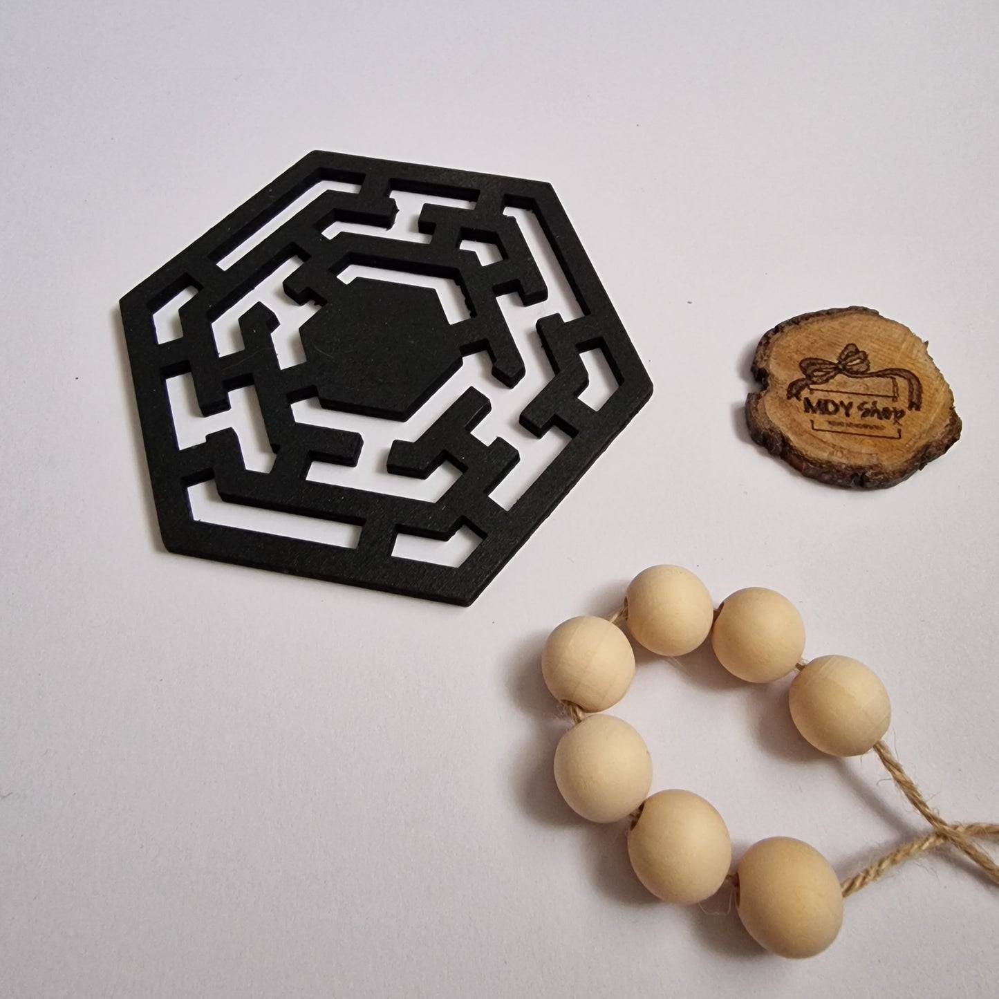 Suport hexagonal pentru cană/pahar - negru
