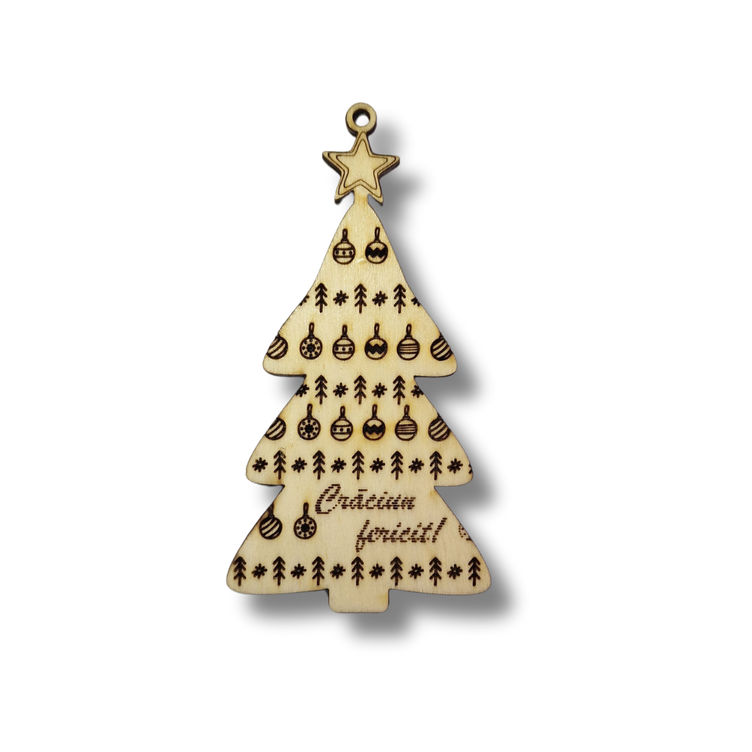 Glob de Crăciun Lemn Natur - Brăduț