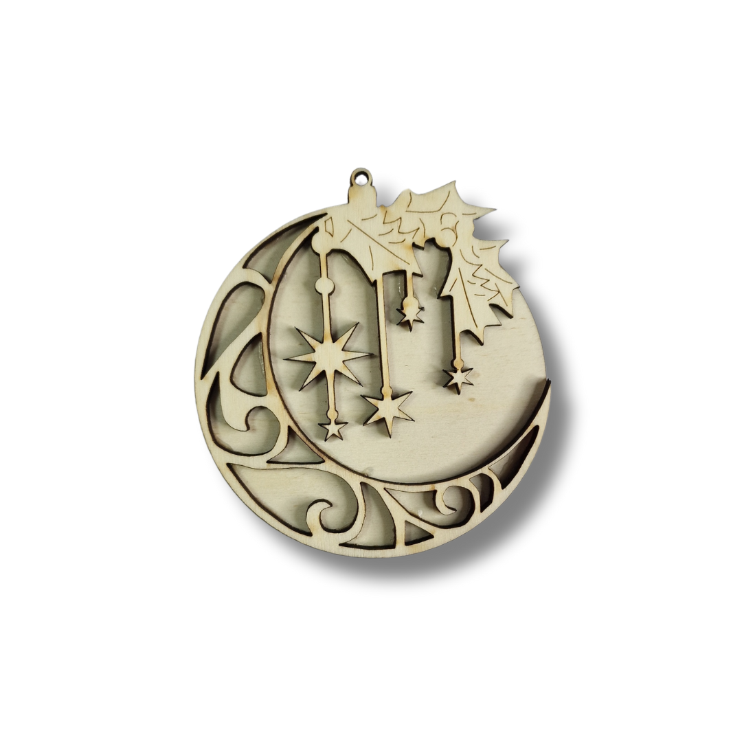 Glob de Crăciun - semilună cu steluțe