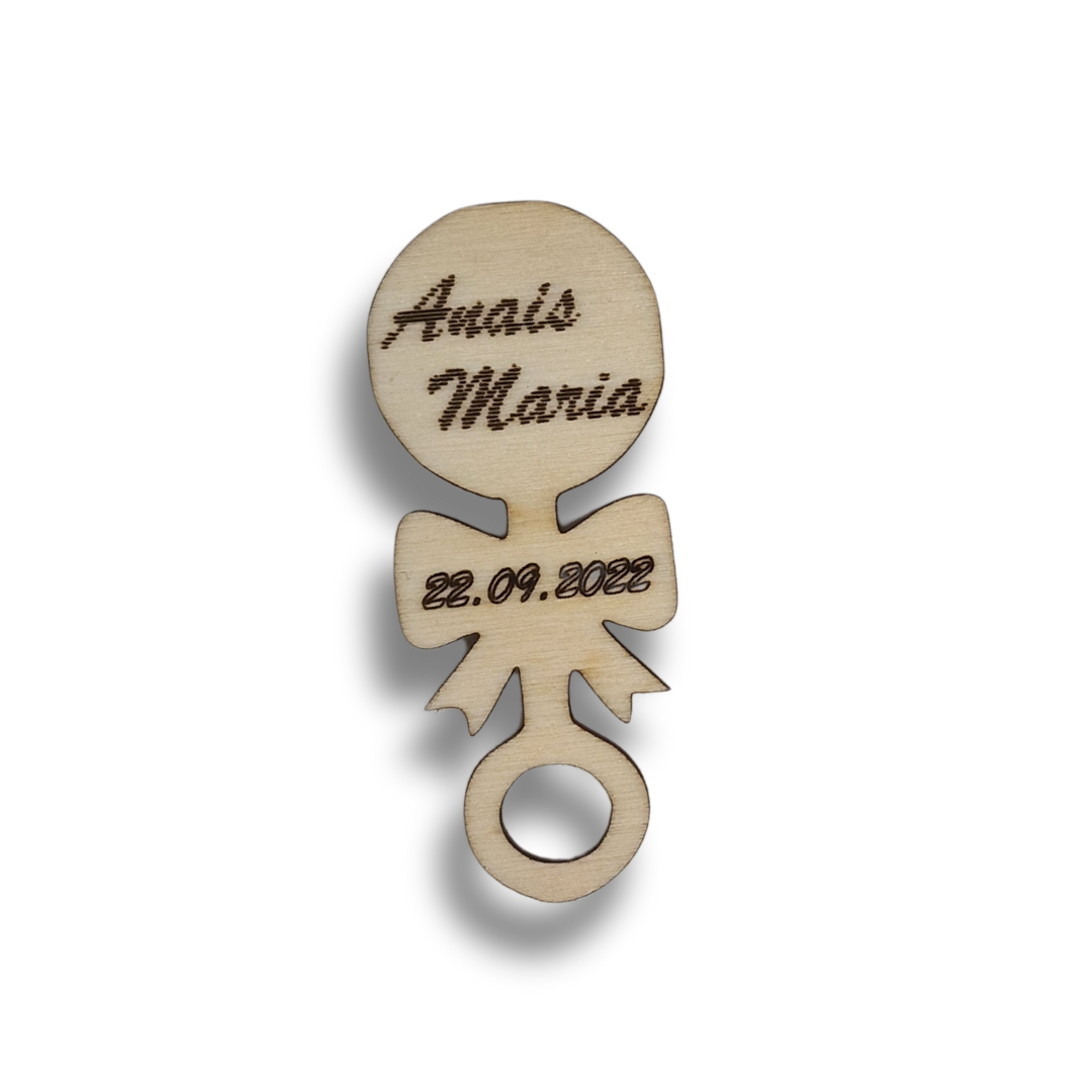 marturie botez personalizata in forma de suzeta