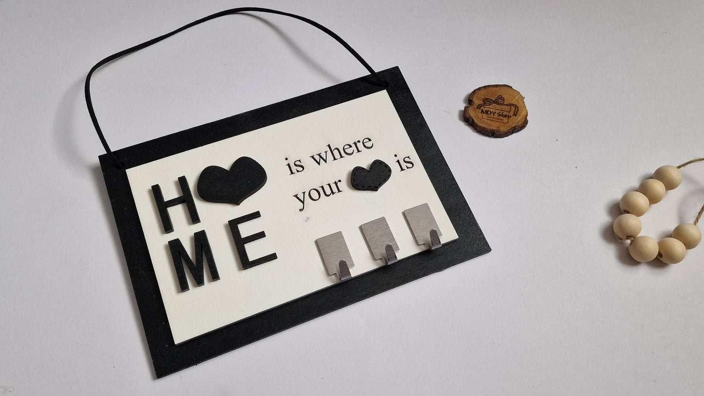 Cuier pentru chei - "Home is where your heart is"