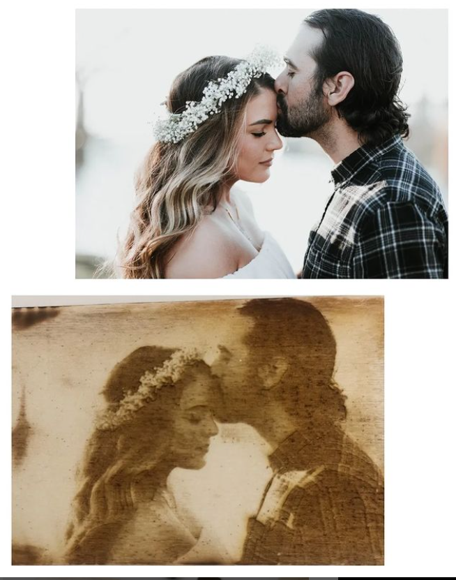 Fotografie gravată pe lemn cu suport - MDY Shop