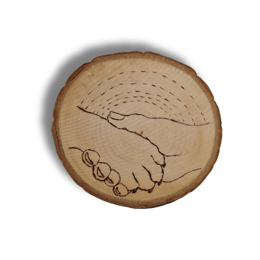 UNICAT - Suport pentru cană/pahar pirogravat manual pe felie de lemn - cel mai bun prieten al omului