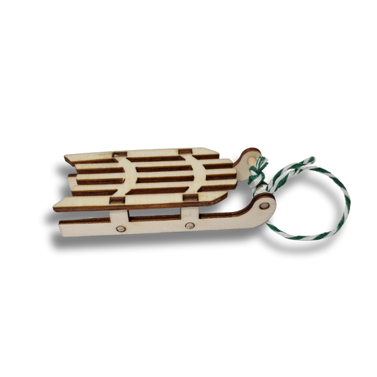 Glob de Crăciun Lemn Natur - săniuță