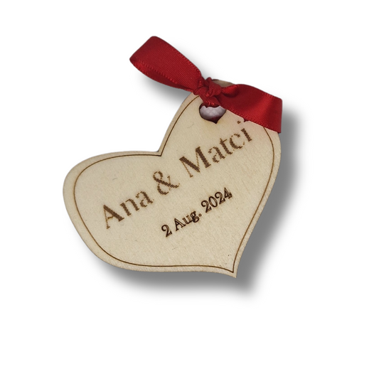 marturie pentru nunta personalizata cu nume, data si fundiță