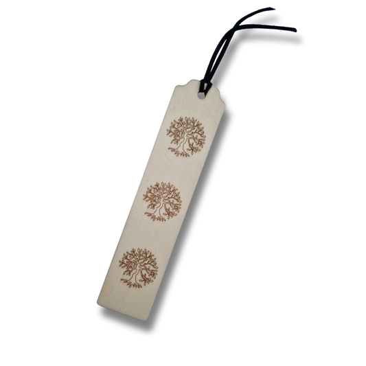 Semn de carte din lemn gravat - copacul vieții