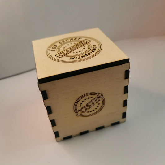 Cutie din lemn personalizata "Classified"/"Top Secret" - MDY Shop