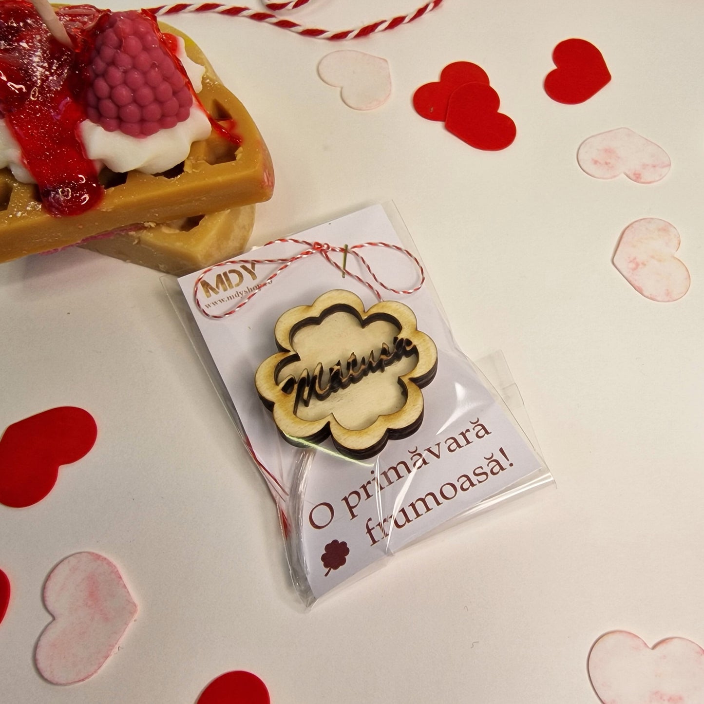 Mărțișor tip broșă personalizat cu text - MDY Shop
